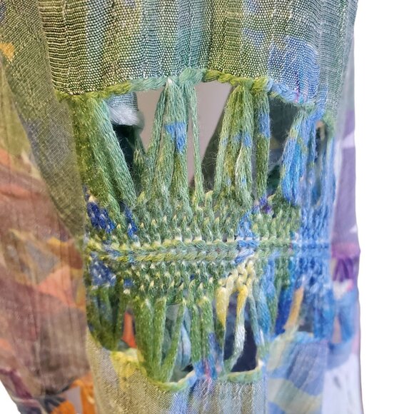 Rain Womens XL Rainbow Boho Floral Crochet Tunic Beach Bathingsuit Coverup - Picture 8 of 11